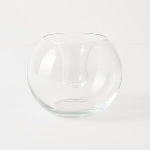 Small Round Clear Glass Tea Light Candle Holder – Modern Globe Design